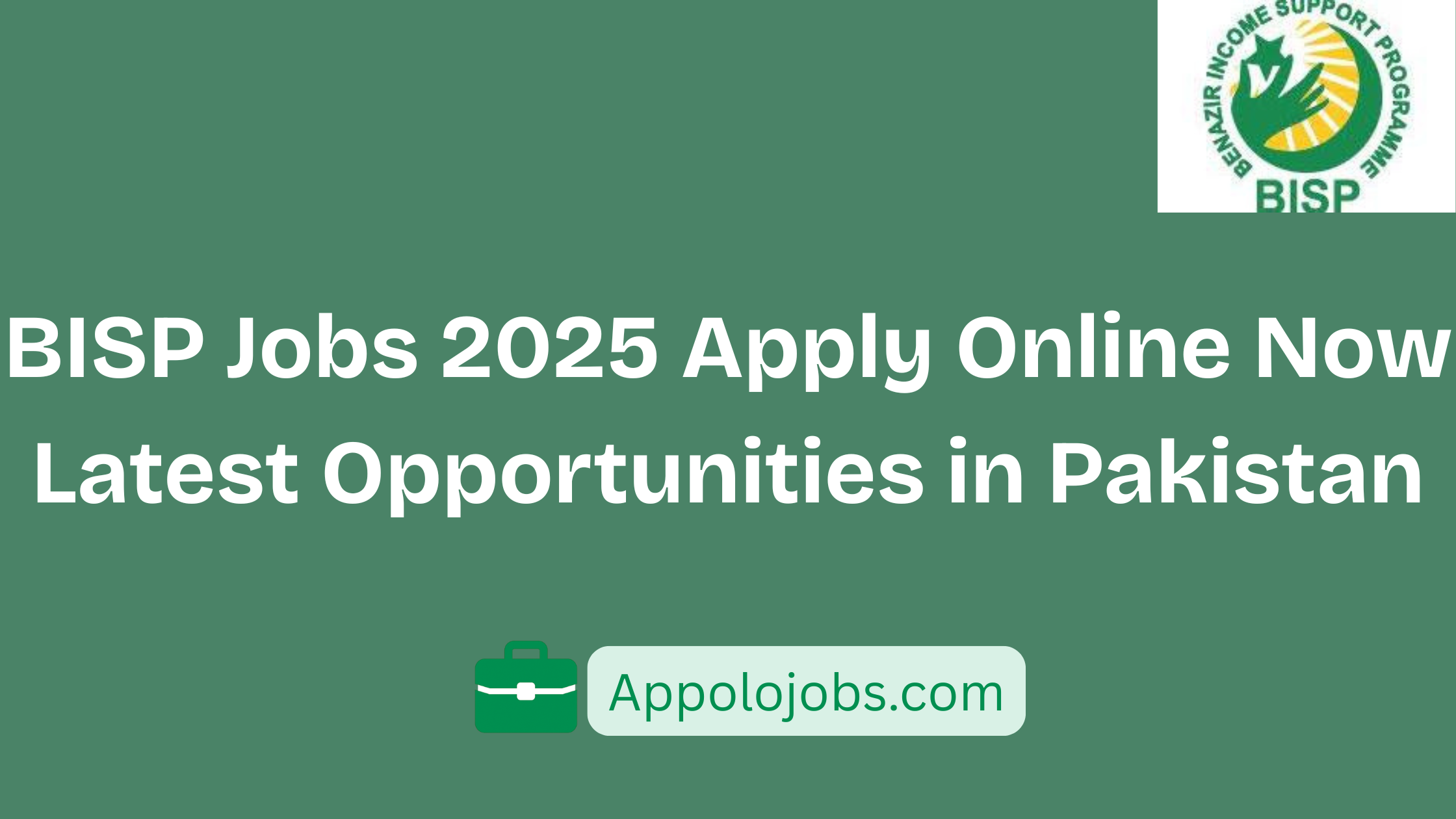 BISP Jobs 2025 Apply Online Now Latest Opportunities in Pakistan